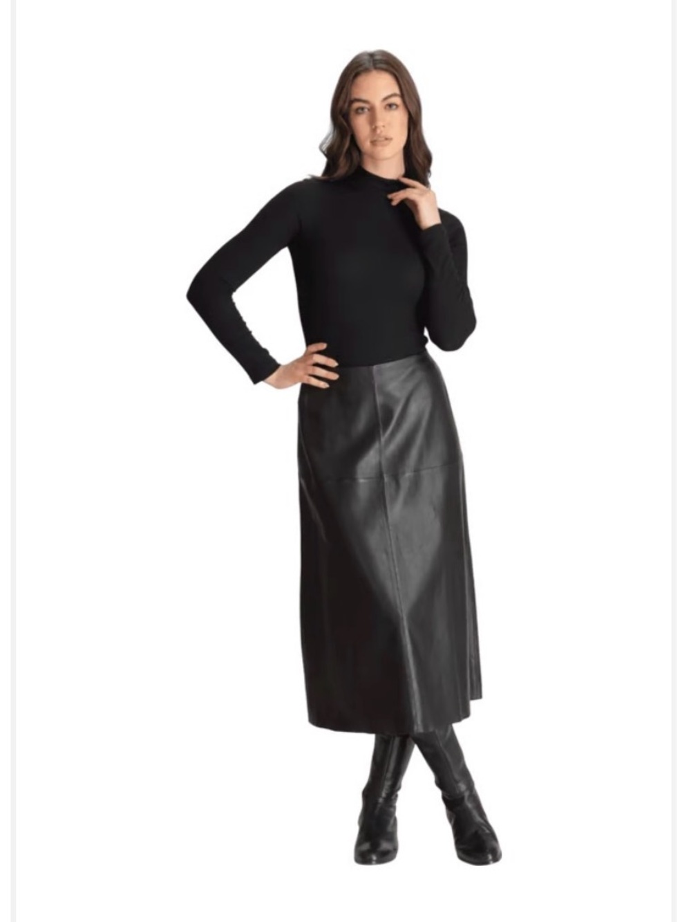 Danier Leather Long Skirt with Slit
